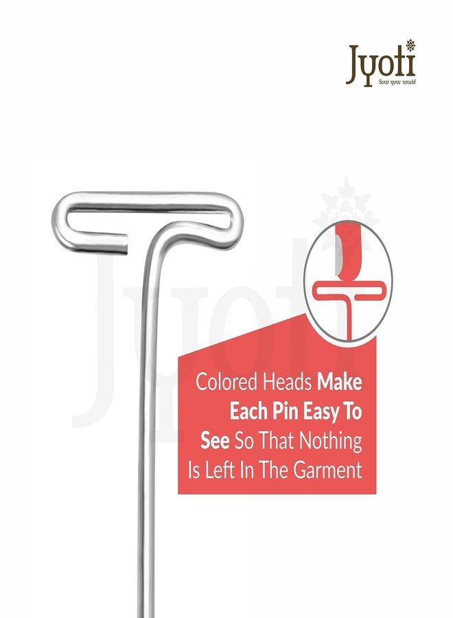 Jyoti T Pin - Royale (70 Grams of Size 0.85 x 26mm of Steel in Electroplated Finish in a Plastic Box) Ideal for Garment Cloth Packing, Wig Making, Paper, Office, Stationery, Home, and Shop - Pack of 2 - Image 3